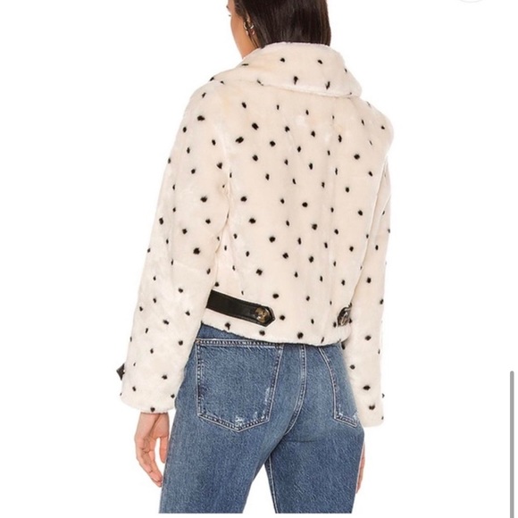 MAJORELLE Kaelyn Coat in White Black Dot - Picture 3 of 4